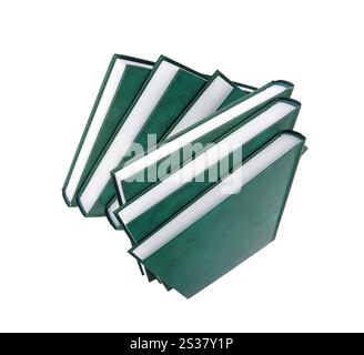 Composition avec pile de livres isolés sur fond blanc. Composition avec pile de livres Banque D'Images