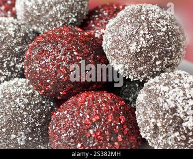 Gros plan des boules de noix de coco. Boules de noix de coco Banque D'Images