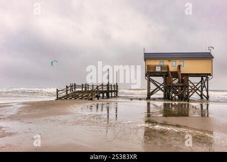 Nordseestrand prépare Peter Ording im November Banque D'Images