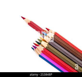 crayons de couleur isolés sur fond blanc. crayons de couleur Banque D'Images