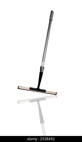 Brosse lave-vitre isolée sur blanc. Brosse pour lave-vitres Banque D'Images
