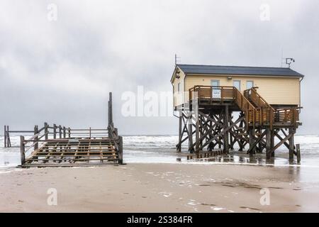 Nordseestrand prépare Peter Ording im November Banque D'Images