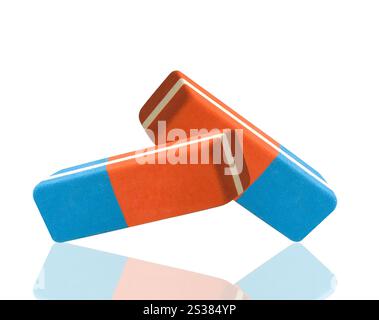 gommes isolées sur fond blanc. gommes à effacer Banque D'Images