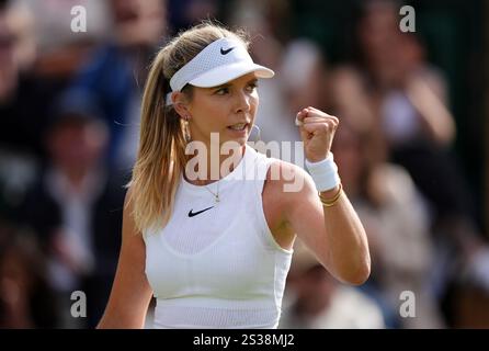 Photo du dossier datée du 02-07-2024 de Katie Boulter, qui est sur le point de rejoindre Draper dans le top 20 et a faim de continuer à s’améliorer à l’âge de 28 ans, perfectionnant un jeu plus complet pour compléter son instinct de première frappe. Date d'émission : jeudi 9 janvier 2025. Banque D'Images