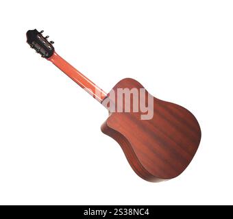 Guitare acoustique isolée sur fond blanc. Guitare acoustique isolée Banque D'Images