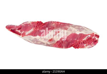 Tartare de boeuf frais sur un fond blanc Banque D'Images