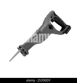 Scie sauteuse électrique isolée sur fond blanc Banque D'Images