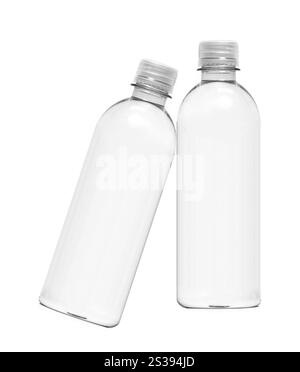 Deux bouteilles d'eau isolées sur fond blanc Banque D'Images