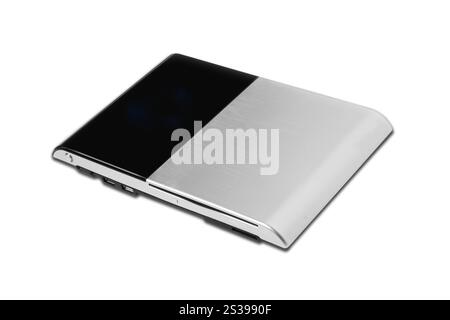 Disque dur externe isolé sur fond blanc. Disque dur externe Banque D'Images