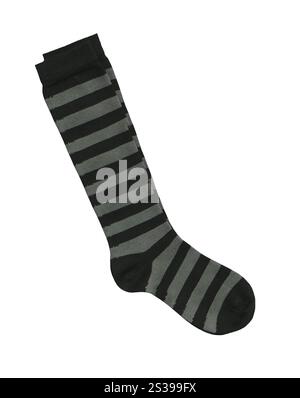 paire de chaussettes rayées isolées sur fond blanc. paire de chaussettes rayées isolées Banque D'Images