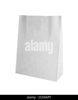 recycler le sac en papier brun isolé sur blanc Banque D'Images