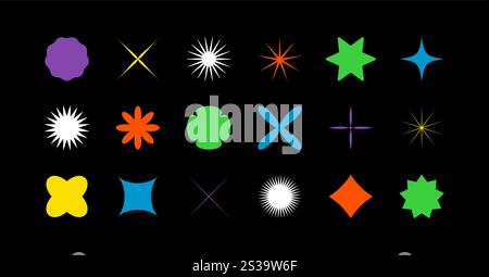 Formes géométriques brutalistes audacieuses. Nouveaux éléments modernes style suisse, design artistique minimaliste abstrait. Illustration vectorielle Illustration de Vecteur