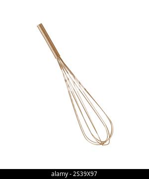 Fouet en acier inoxydable isolé sur fond blanc. Fouet en acier inoxydable isolé Banque D'Images