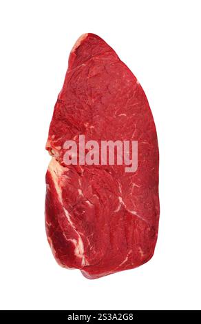 Pavé de boeuf cru frais isolated on white Banque D'Images