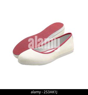 paire de chaussures blanches pour l'été isolé sur fond blanc. paire de chaussures blanches pour l'été Banque D'Images paire de chaussures blanches pour l'été isolé sur fond blanc. paire de chaussures blanches pour l'été Banque D'Images
