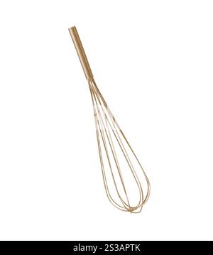 Fouet en acier inoxydable isolé sur fond blanc. Fouet en acier inoxydable isolé Banque D'Images