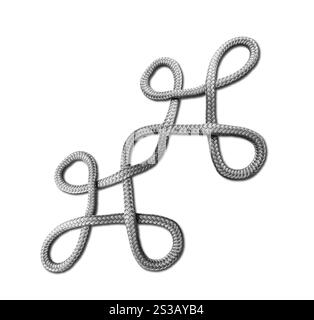 signe de corde isolé sur fond blanc. panneau de corde isolé Banque D'Images