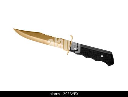 chasseur combat fait main couteau isolé. hunter combat couteau fait à la main Banque D'Images