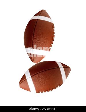 balles pour le football américain isolé sur fond blanc. balles pour le football américain Banque D'Images