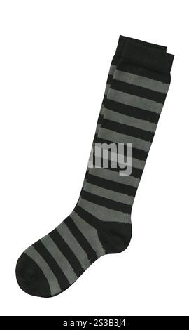 paire de chaussettes rayées isolées sur fond blanc. paire de chaussettes rayées isolées Banque D'Images