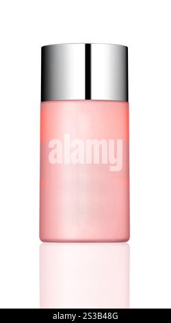 Pot de crème visage isolé sur fond blanc. Pot de crème visage isolé sur fond blanc avec réflexion Banque D'Images