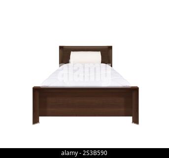 Lit isolé sur fond blanc. Lit isolé Banque D'Images