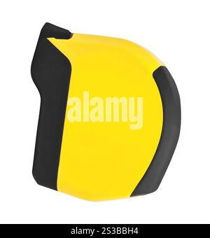 Roulette pour mesurer des distances sur fond blanc Banque D'Images