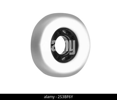 roue blanche de patin en ligne Banque D'Images