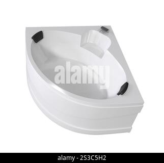 Baignoire blanche isolée sur fond blanc. Baignoire blanche isolée Banque D'Images