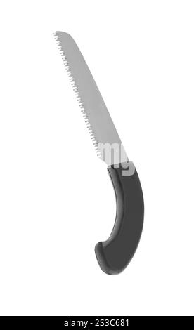 Scie à coupe transversale isolée sur blanc. Scie à coupe transversale isolée Banque D'Images