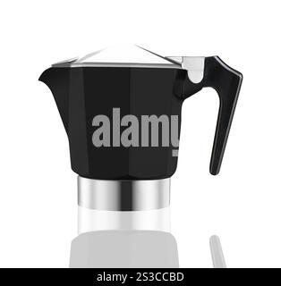 Bouilloire sifflante de cuisinière isolée sur fond blanc Banque D'Images