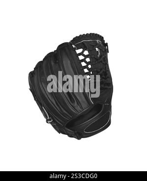 Gant de baseball en cuir noir. gant de baseball en cuir bleu Banque D'Images