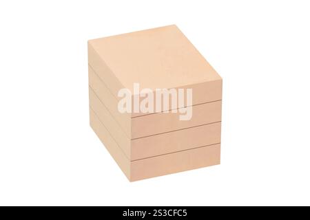 notes adhésives jaunes isolées sur fond blanc. notes adhésives vertes isolées sur fond blanc Banque D'Images