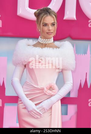 Margot Robbie assiste à ' Barbie ' - première européenne au Cineworld Leicester Square à Londres, Royaume-Uni. Lundi 12 juillet 2023 Banque D'Images