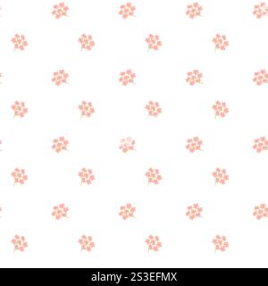 Modèle sans couture de fleurs roses sur fond blanc. Illustration de Vecteur