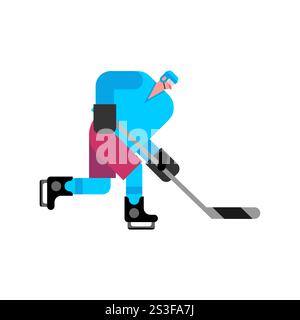 Panneau isolé pour joueur de hockey. joueur de hockey sur glace Illustration de Vecteur