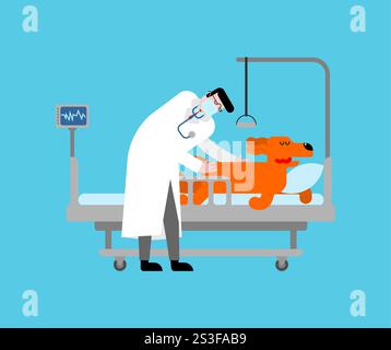 Docteur et chien. Vétérinaire avec animal de compagnie Illustration de Vecteur