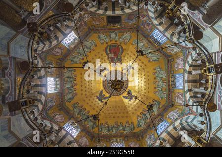 Mosaïque des quatre évangélistes, chapelle de Charlemagne (Pfalzkapelle), cathédrale d'Aix-la-Chapelle, Rhénanie-du-Nord-Westphalie, Allemagne Banque D'Images