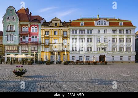 Bâtiment sur Union Square (Piata Unirii), l'une des plus belles places de Timisoara, Roumanie Timisoara, Roumanie, Europe Banque D'Images