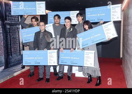 TAIPEI, CHINE - 10 NOVEMBRE 2025 - le groupe taïwanais Sodagreen assiste à une conférence de presse le 10 janvier 2025 au Taipei chinois. Banque D'Images