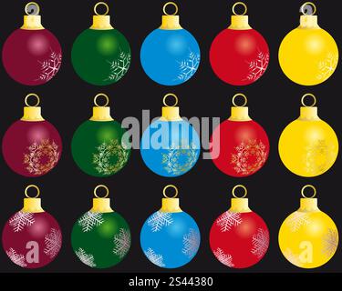 Ensemble de Noël (Nouvel An) des balles pour l'utilisation de conception. Vector illustration. Illustration de Vecteur