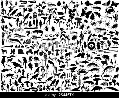 Plus grande collection de silhouettes collage vector illustration Illustration de Vecteur