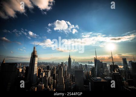 Paysage de la ville de New York depuis le Rockefeller Center et Top of the Rock Banque D'Images