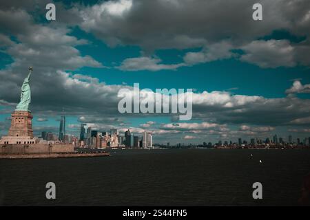 Vue sur les toits de New York depuis Upper Bay Banque D'Images