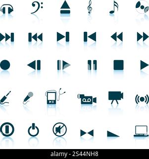 Vector collection de musiques différentes icônes thèmes Illustration de Vecteur