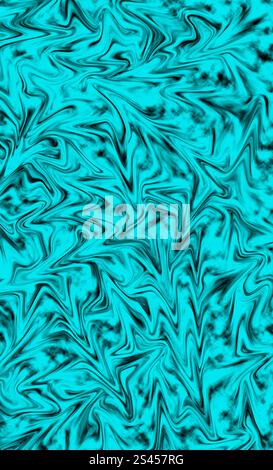 Illustration d'un fond abstrait bleu turquoise vif et noir Banque D'Images