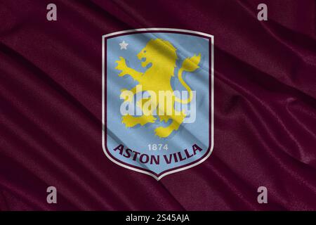 Pringsewu, lampung 11 janvier 2025 ; gros plan sur le club de football Aston Villa, l'un des clubs de football anglais Banque D'Images