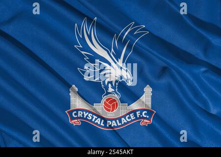 Pringsewu, lampung 11 janvier 2025 ; gros plan sur le Crystal Palace club de football, l'un des clubs de football anglais Banque D'Images