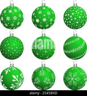 Ensemble de Noël (Nouvel An) des balles pour l'utilisation de conception. Vector illustration. Illustration de Vecteur