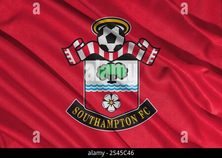 Pringsewu, lampung 11 janvier 2025 ; gros plan du club de football de Southampton, l'un des clubs de football anglais Banque D'Images